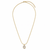 Chain 18K Gold-Plated Delicate Chain with Teardrop White Stone Pendant