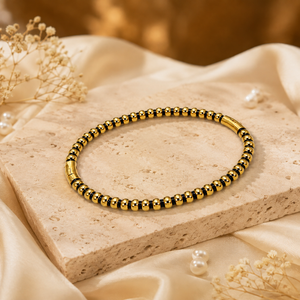 Kada Gold-Tone Stainless Steel Bamboo Collection Black Contemporary Design