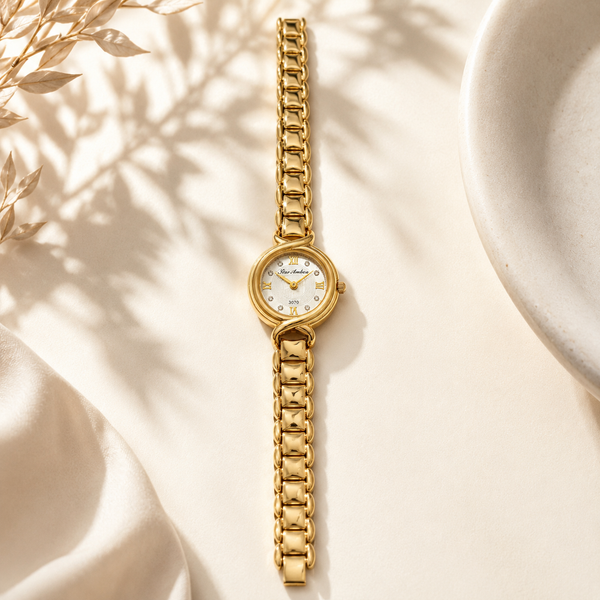 Watches Gold-Tone Round Dial Minimal Bracelet Watch for Women - House of Viya