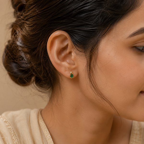 Earrings Gold-Tone Floral, Leaf & Clover Stud Earrings Set of 3 Pairs