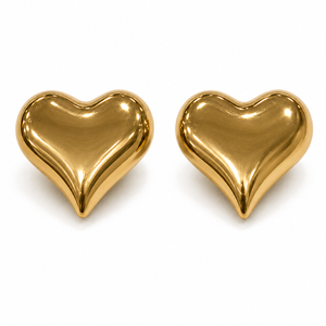 Earrings Gold-Tone Puffy Heart Stud Earrings