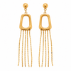 Earrings Gold-Tone Rectangle Frame Stone Earrings
