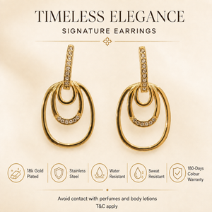 Earrings Gold-Tone Citrine Round Hoop Earrings