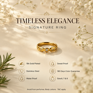 Anti tranish Gold plated Rhombus with CZ stone Rings for adults - 1PC
