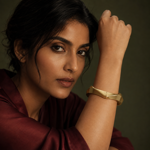 Kadas Gold-Tone Diamond-Cut Broad Kada