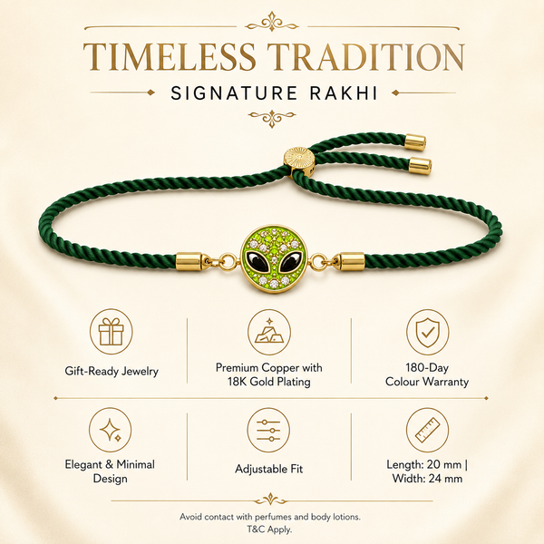 Rakhi Stone-Studded Alien Motif Character Rakhi