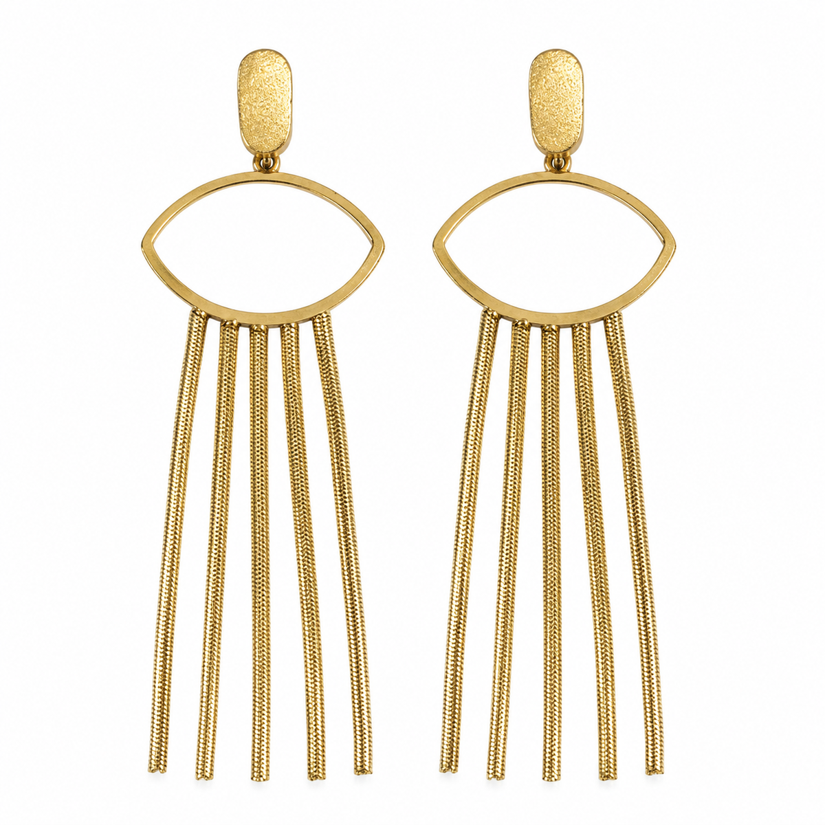 Earrings Gold-Tone Radiant Rectangular Drop Earrings