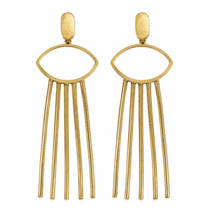 Earrings Gold-Tone Radiant Rectangular Drop Earrings - House of Viya