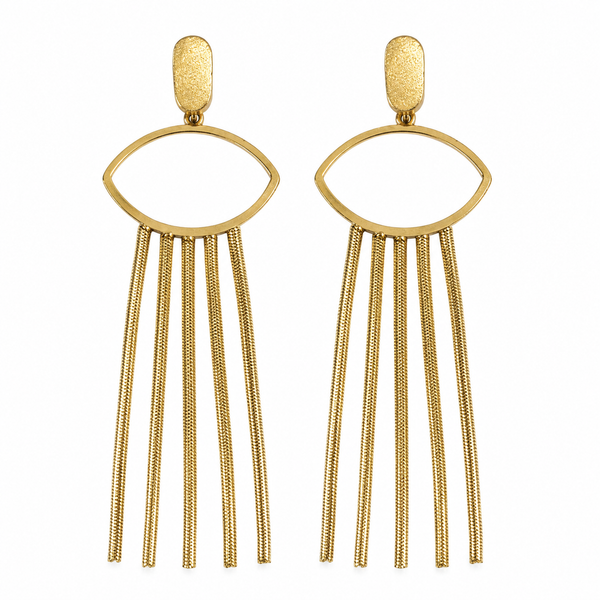 Earrings Gold-Tone Radiant Rectangular Drop Earrings - House of Viya