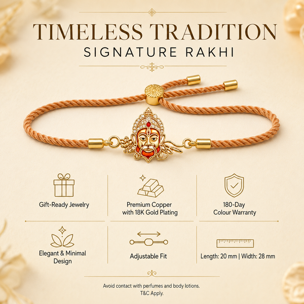 Rakhi Stone-Studded Hanuman Motif Religious Traditional Rakhi