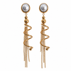 Earrings Gold-Tone Teardrop Bezel Stone Earrings