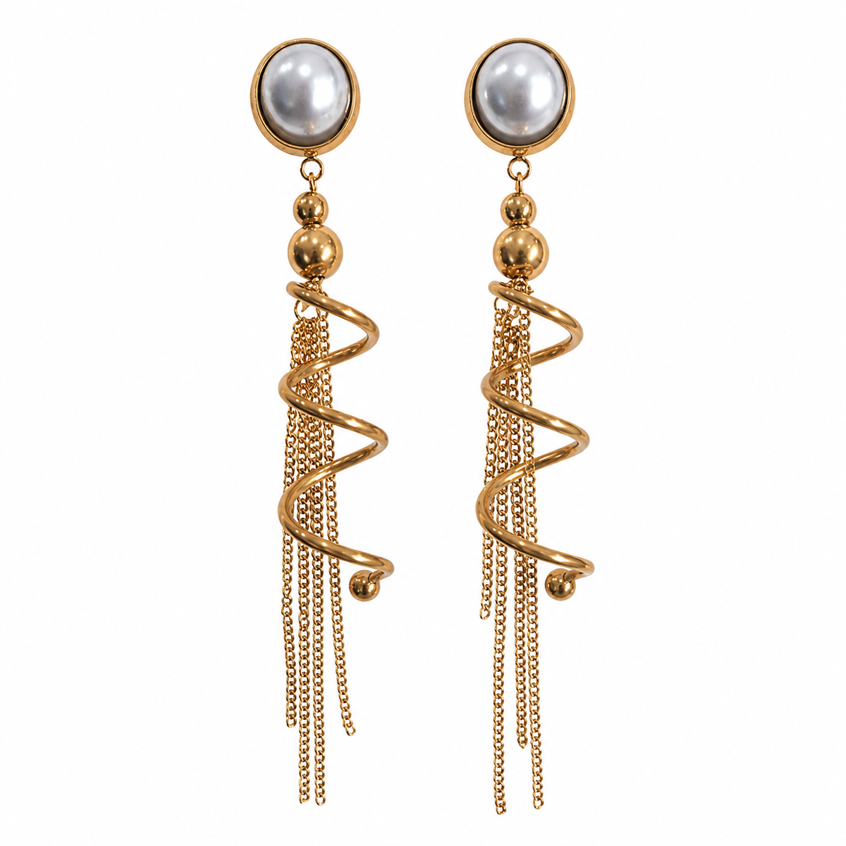 Earrings Gold-Tone Teardrop Bezel Stone Earrings