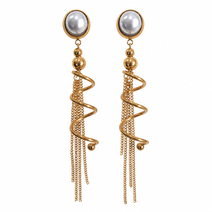 Earrings Gold-Tone Teardrop Bezel Stone Earrings - House of Viya