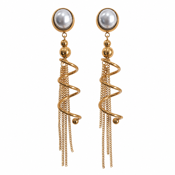 Earrings Gold-Tone Teardrop Bezel Stone Earrings - House of Viya