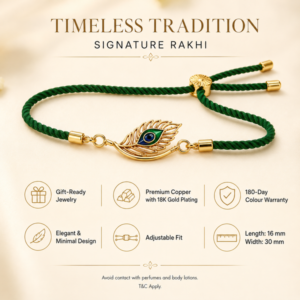 Rakhi Krishna Feather Motif Religious Traditional Rakhi