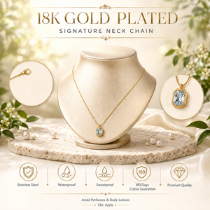 Chain 18K Gold-Plated Slim Chain with Emerald-Cut White Rectangular Pendant - House of Viya