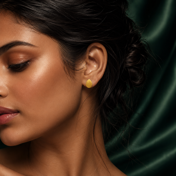 Earrings Teardrop Halo Drop Hoop, Emerald Pear Halo & Gold Teardrop Stud Earrings Set of 3 Pairs