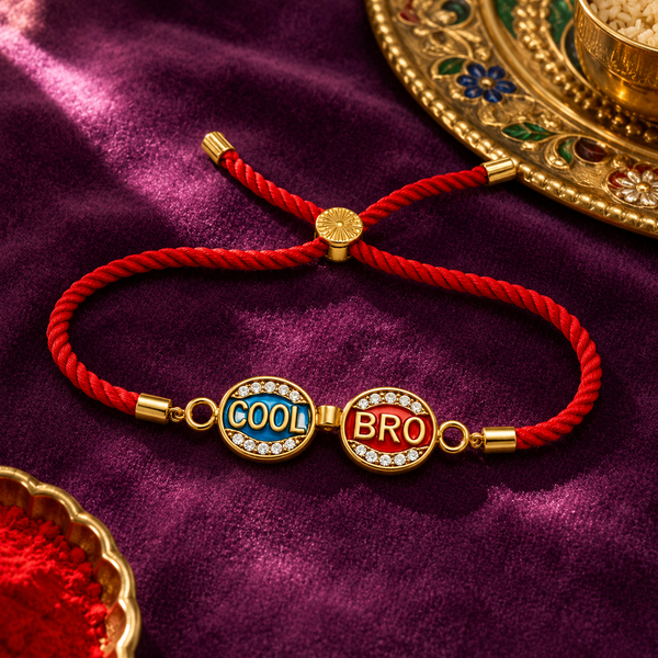 Rakhi Stone-Studded Cool Brother Charm Design Rakhi