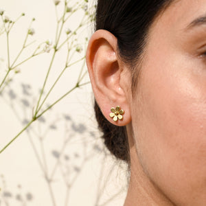 18K Gold Plated Flower Stud Earrings