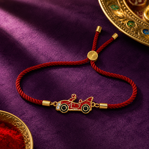 Rakhi Stone-Studded Car Motif Charm Kids Rakhi