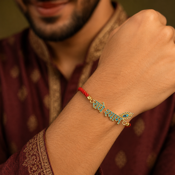 Rakhi Radhe Shyam Krishna Motif Religious Traditional Rakhi