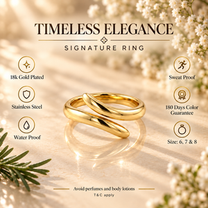 Anti tranish Gold plated fusion loop Ring for adults - 1PC