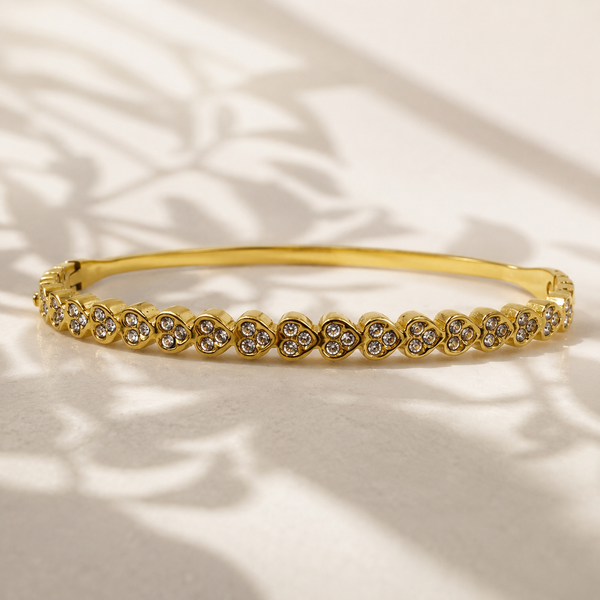 Gold Crown Tiara Prong Diamond Oval Kada for Women | Pointed Crown Stone Stainless Steel Ladies Bangle | Royal Festive Jewellery - House of Viya