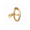Anti tranish Gold plated Oval Loop Rings for adults - 1PC