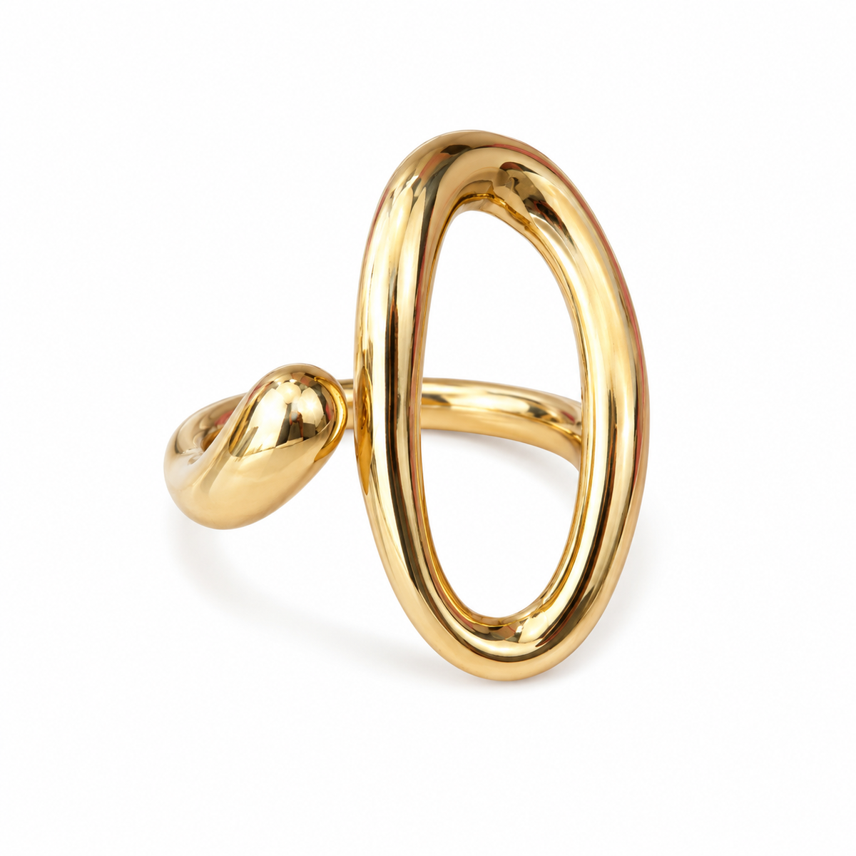 Anti tranish Gold plated Oval Loop Rings for adults - 1PC