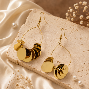 Earrings Gold-Tone Cushion Halo Crystal Drop Earrings - House of Viya