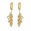 Earrings Gold-Tone Jade Stone Geometric Drop Earrings