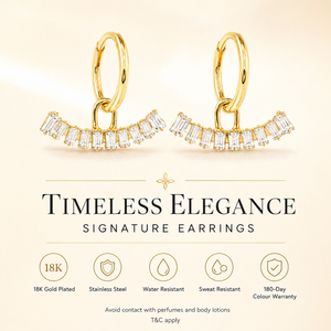 Earrings Gold-Tone Starburst Crown Crystal Drop Earrings - House of Viya