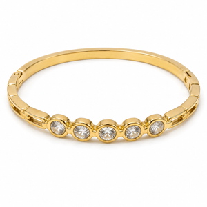 Kadas Gold-Tone Graduated Stone-Studded Slim Kada for Women