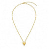 Chain 18K Gold-Plated Paperclip Chain with Pointed Heart Pendant