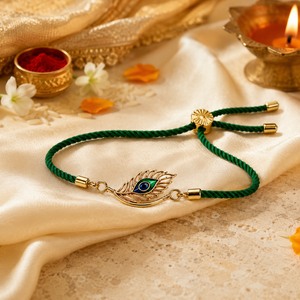 Rakhi Krishna Feather Motif Religious Traditional Rakhi