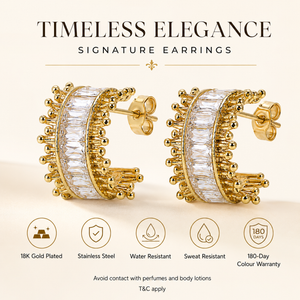 Earrings Gold-Tone Braided Twisted Pattern Earrings - House of Viya