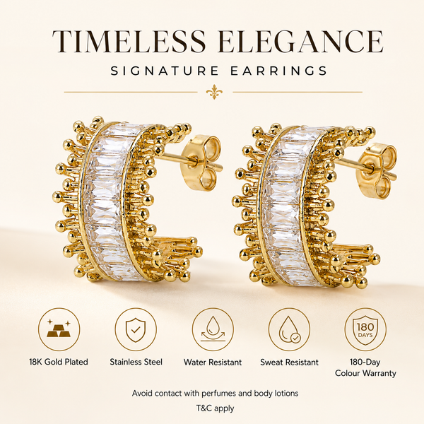 Earrings Gold-Tone Braided Twisted Pattern Earrings - House of Viya