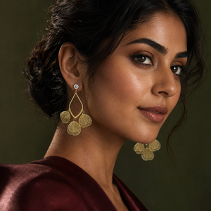 Earrings Gold-Tone Diamond Frame Crystal Earrings - House of Viya