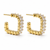 Earrings Gold-Tone Diamond Cluster Burst Earrings