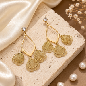 Earrings Gold-Tone Diamond Frame Crystal Earrings - House of Viya