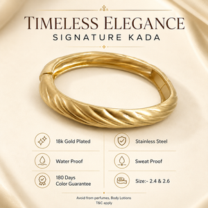 Kadas Gold-Tone Engraved Broad Kada