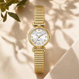 Watches Gold-Tone Round Dial Roman Numeral Bracelet Watch for Women