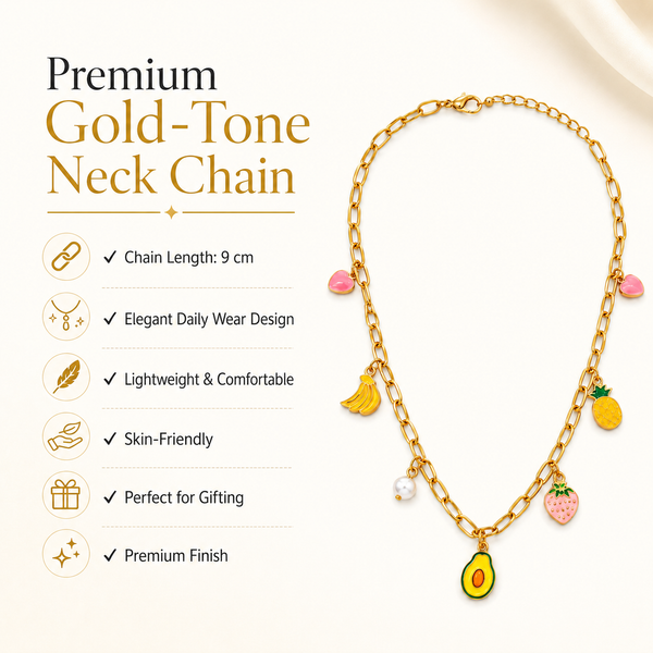 Anti tranish Gold plated 160 No. Chain Link with Pineapple hanging chain for adults - 1 Pc