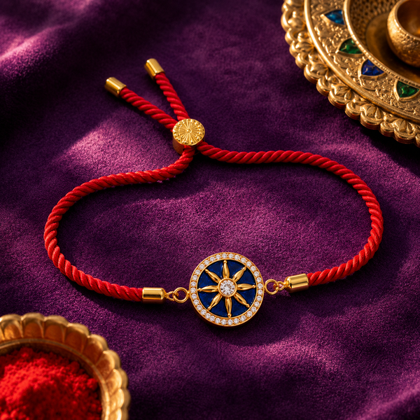 Rakhi Stone-Studded Chakra Motif Traditional Rakhi