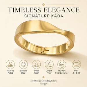 Kadas Gold-Tone Polished Openable Cuff Kada