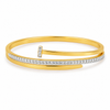 Kadas Gold-Tone Stone-Studded Kada with Textured Band for Women