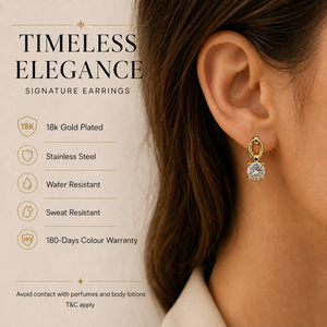 Earrings Gold-Tone Smoky Quartz Square Hoop Drop Earrings