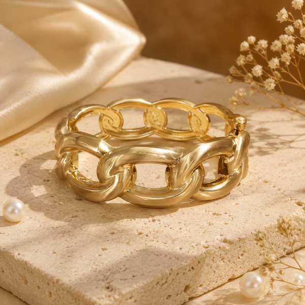 Kadas Gold-Tone Lustrous Broad Kada