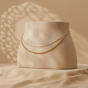 Layered Double Chain Kamarbelt | Gold Plated Dual Strand Waist Belt for Women