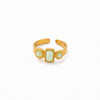 Anti tranish Gold plated Single Solatire Heart stone Rings for adults - 1PC